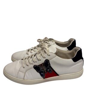 ALDO MEN'S COWIEN IN WHITE BUTTERFLY EMBROIDERED LOW-TOP SNEAKERS SIZE 13 NO BOX